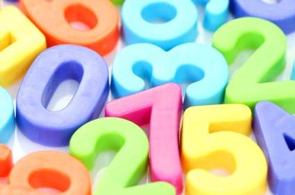 Magnetic Fridge small numbers - Assorted colours (Courier option)