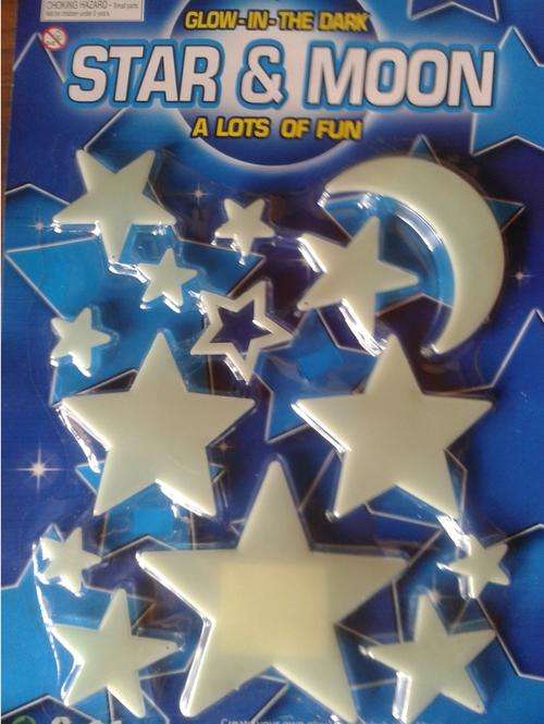 Glow-in-the-dark stars and moon
