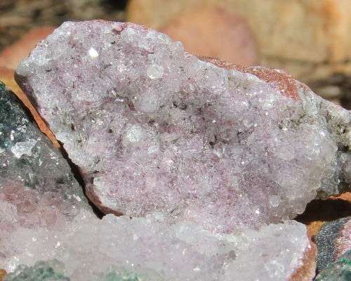 Cobaltoan Calcite, Malachite & Quartz crystal lot - 8 pcs - Congo - Ice Cream QuartzSpecimen Lot