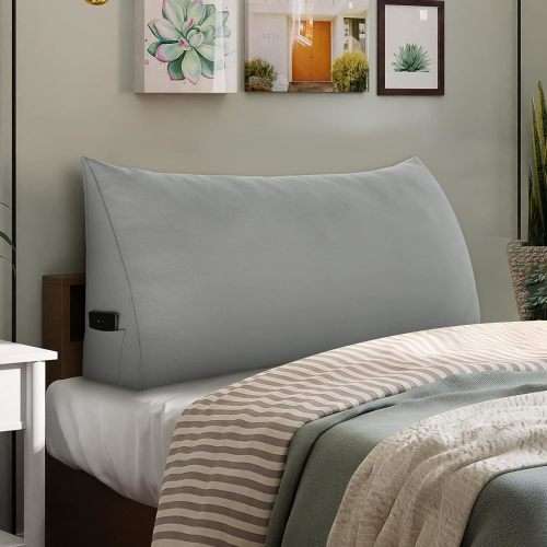 Johnear Large Wedge Pillow Triangular Corduroy Headboard Backrest Support Cushion for Sofa Bed Bolst
