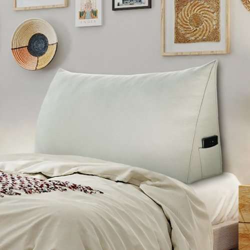 Johnear Large Wedge Pillow Triangular Corduroy Headboard Backrest Support Cushion for Sofa Bed Bolst