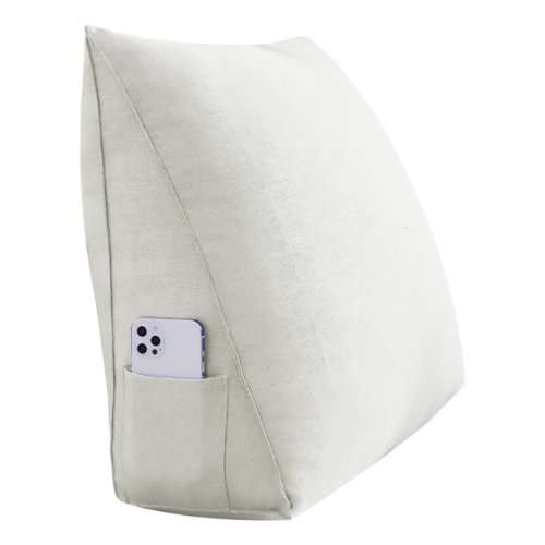 Johnear Large Wedge Pillow Triangular Corduroy Headboard Backrest Support Cushion for Sofa Bed Bolst