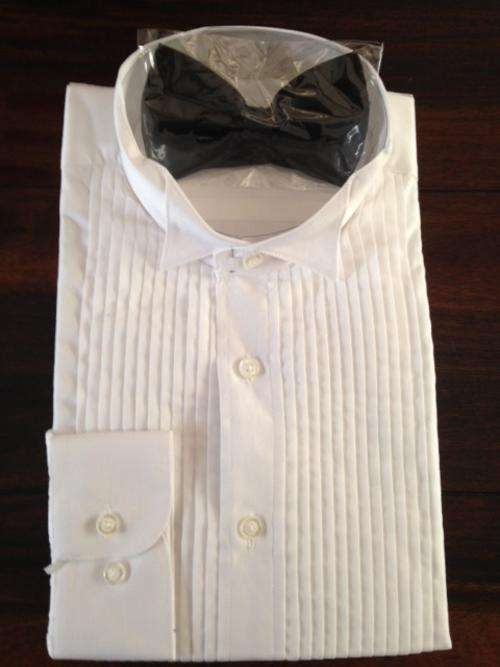 Tuxedo shirt (white wing tip collar) FREE BOW TIE