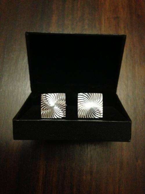 Stainless steel cufflinks in gift box