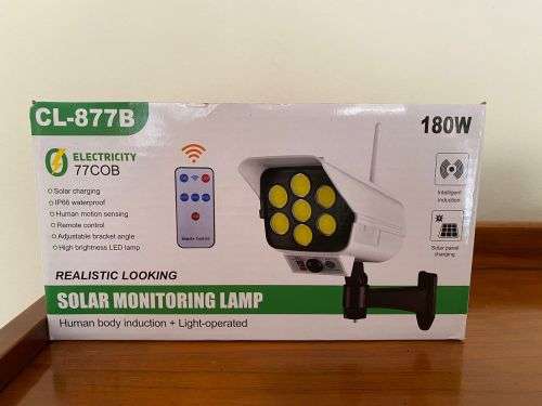 Solar Monitoring Lamp - Realistic LOOKING Camera (Brand New!)