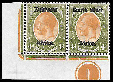 1923 Kings Heads (Type III, Bold Overprint), 4d Orange & Green