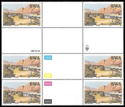 1987 25c Interpanneau Gutter Control from Proof Sheet, Scarce
