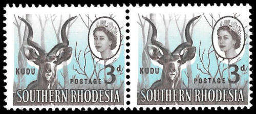 1964 3d Large Colour shift in Pair, unmounted mint, Scarce