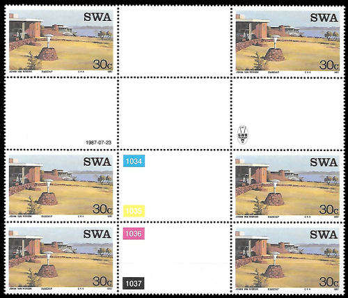 1987 30c Interpanneau Gutter Control from Proof Sheet, Scarce
