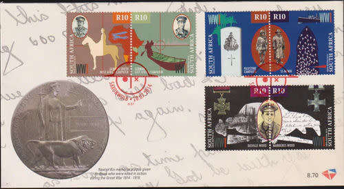 RSA 2014 FDC 8.70 CENTENARY OF WORLD WAR 1