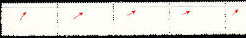 1974 British Settlers, Strip of 5 with PAPER JOIN, Very Scarce