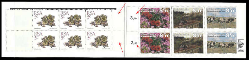 1993 Tourism Train Booklet, Overseas Postcard Rate, 5th Def 5c Right Margin, See Pics