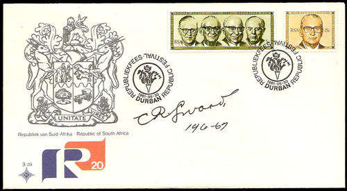 FDC SIGNED BY 1ST RSA STATE PRESIDENT CR SWART