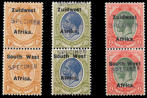1924/26 K.G.V (Type VIa) 3 values H/S "SPECIMEN", SCARCE