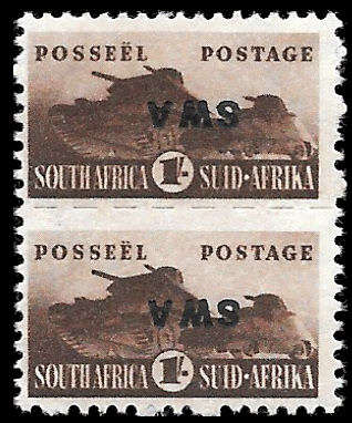 1943/44 Small Wars 1/- Inverted Overprint