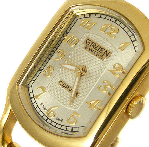 100% Swiss Made GRUEN CURVEX Sapphire Quartz - Rare!