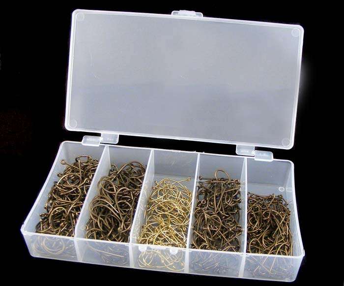 EXCLUSIVE selection 500 MUSTAD HOOKS no.1-5 Great Angler's Gift!