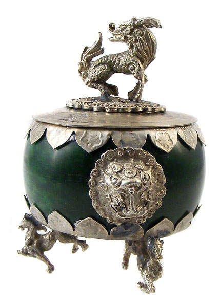 Vintage Tibetan Jade Mythical Beast Insence burner!