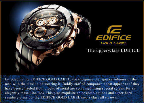 Men s Watches CASIO EDIFICE Gold Label RoseGold Sapphire Black IP Chronograph was sold for 730.00 on 22 Oct at 14 16 by Fat dog trading in Mossel Bay ID 27648274