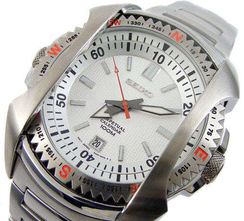 SEIKO Atlas Caged Perpetual calendar Compass Bezel!