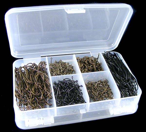 EXCLUSIVE selection 1000 MUSTAD HOOKS in Doublesided Box no.2-10!