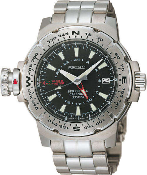 SEIKO perpetual calendar Map Meter Compass Bezel! ***R4999***