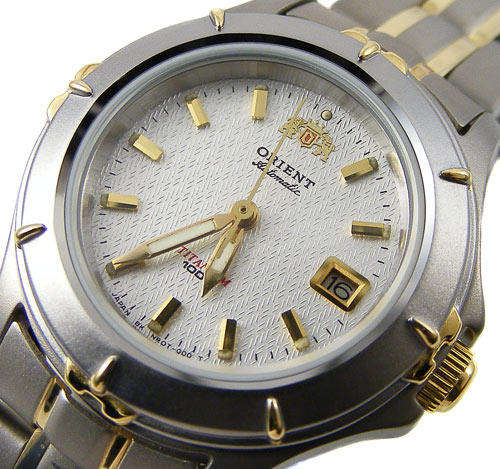 ORIENT satin TITANIUM Ladies Two Toned Automatic. Never change a battery again!