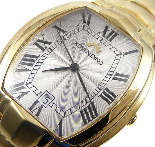 ROVEN DINO SWISS SAPPHIRE GoldTone Gents Dress Watch **R5000**