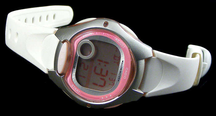 CASIO LADIES RED DIGITAL ALARM CHRONO AUTO CALENDAR