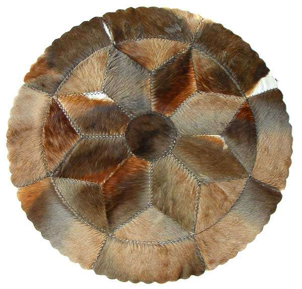 BLESBOK Hide Round Rug Handcrafted 80cm