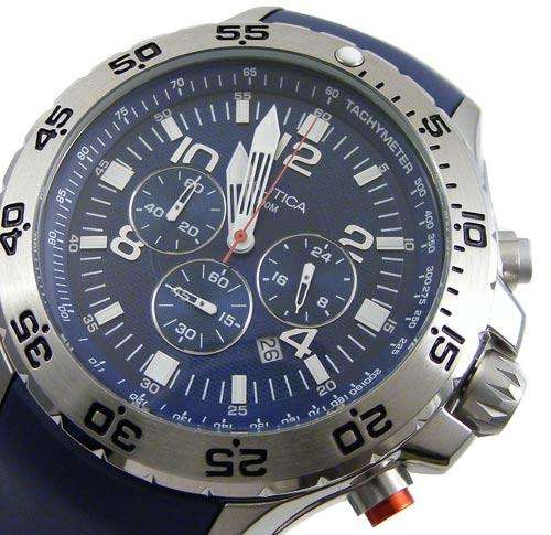 Nautica Tachymeter Chronograph - Huge 52mm case! Screw lock crown!