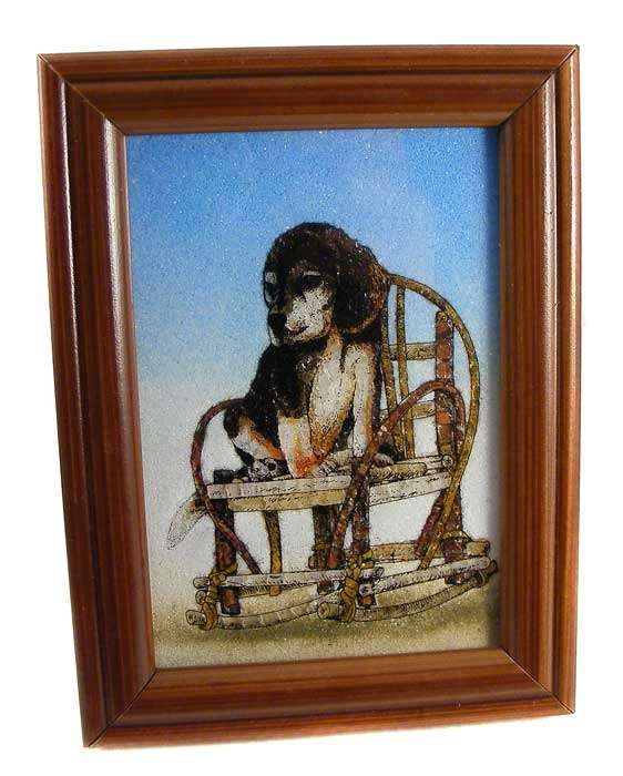 Precious Stones Dog Artwork - Amazing Detail - One Of a Kind!