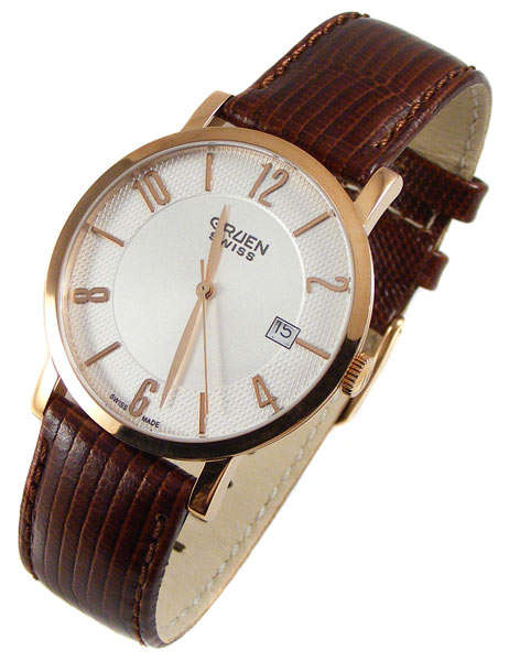 100% Swiss Made GRUEN SWISS RoseGold Quartz Gents Dress Watch - Rare!