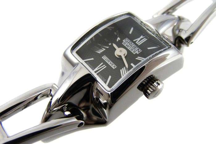 100% Swiss Made Ladies GRUEN CURVEX Sapphire Quartz - Rare!