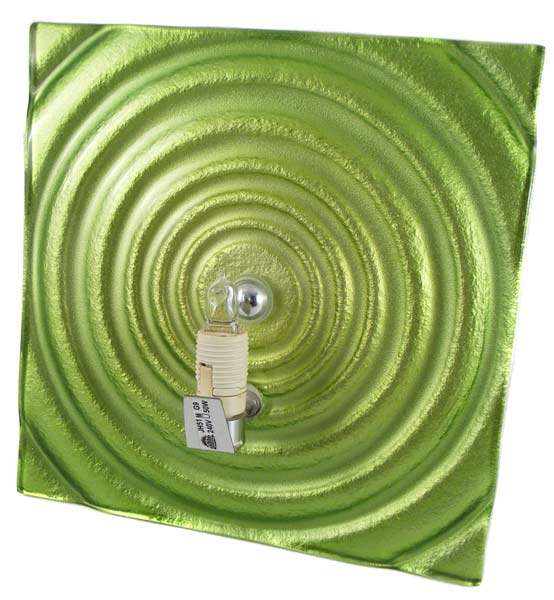 Green Rippled Glass and Chrome 240V Halogen Decor Wall Light! by Radiant Lighting