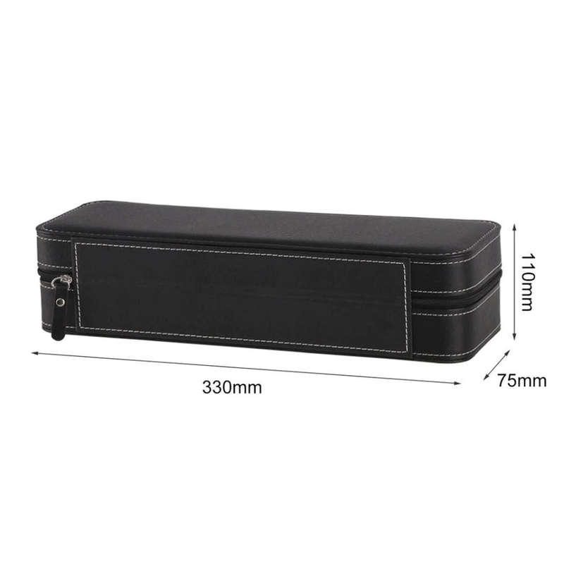 Watch/ Jewellery Storage, Organizer - Black Leatherette Case - 6 Slots