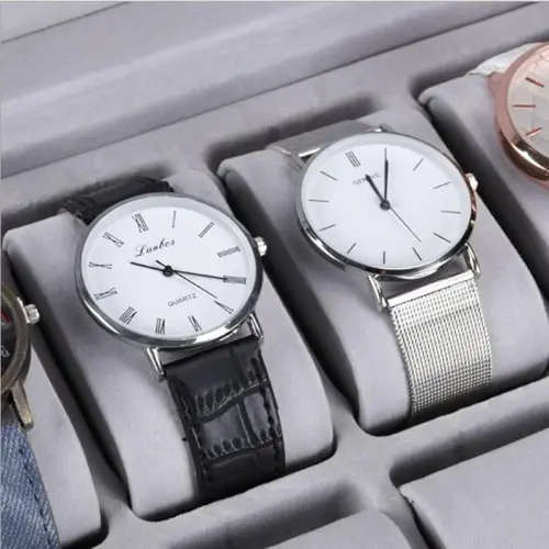 Watch/ Jewellery Storage, Organizer - Black Leatherette Case - 6 Slots