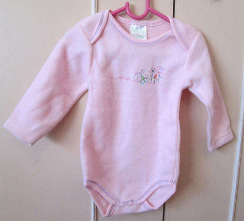 Pink Butterfly Winter Baby Grow - 6-12 Months