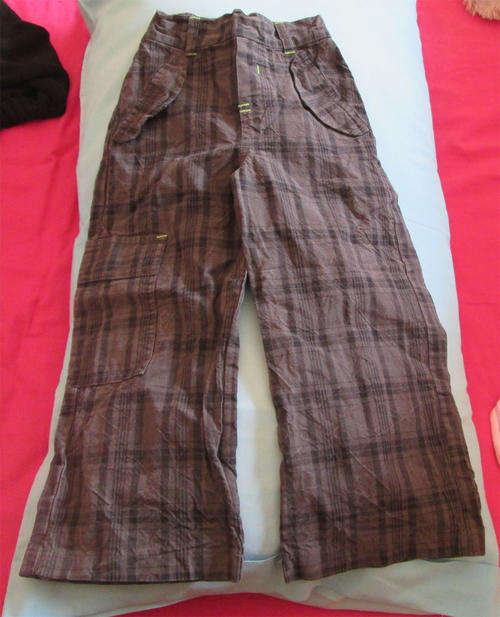 Boys Tartan Grey Pullup Pants  - 2-3 Years
