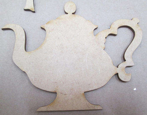 The Velvet Attic - Wood blank laser cutout  - Victorian Teapot