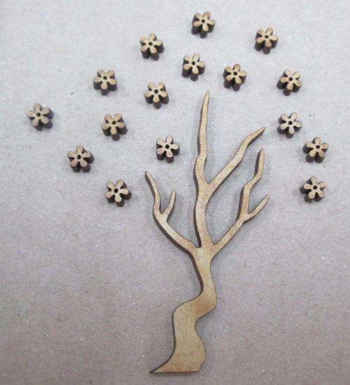 The Velvet Attic - Wood blank laser cutout  - Blossom Tree