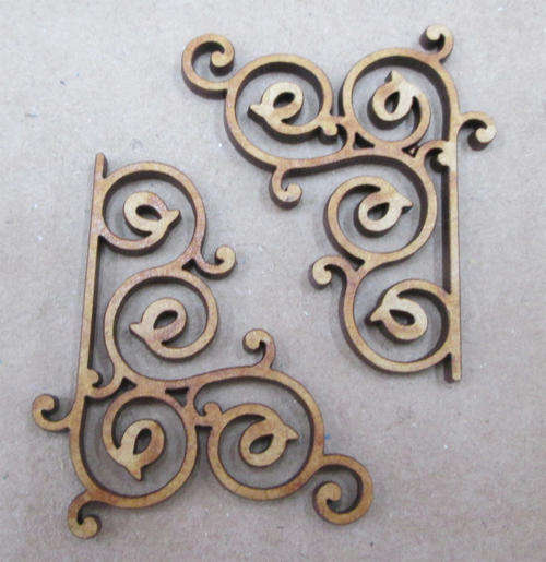 The Velvet Attic - Wood blank laser cutout  - 2 Corners Leche