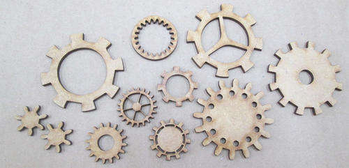 Wood blank laser cutout  - Set of Steampunk Cogs & Gears