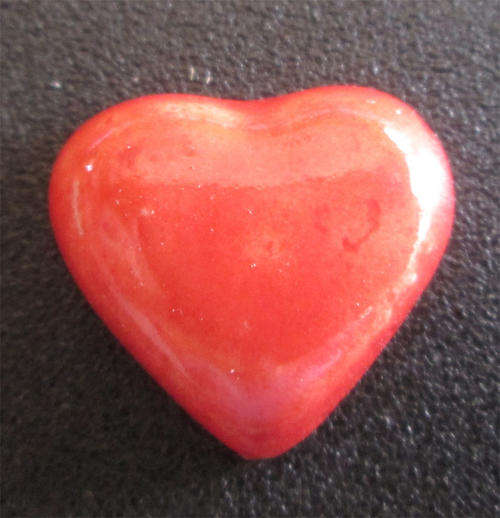 The Velvet Attic - Glazed Ceramic Mosaic Insert - Small Red Heart