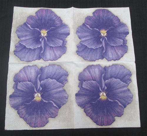 The Velvet Attic - Beautiful Imported Paper Napkin / Serviette Small - Single Pansy