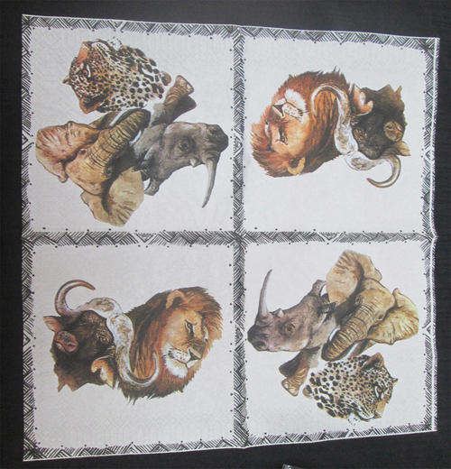 The Velvet Attic - Beautiful Imported Paper Napkin / Serviette - African Big 5