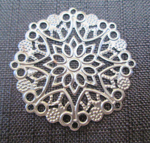 The Velvet Attic - Metal Filigree Embellishment  - Round