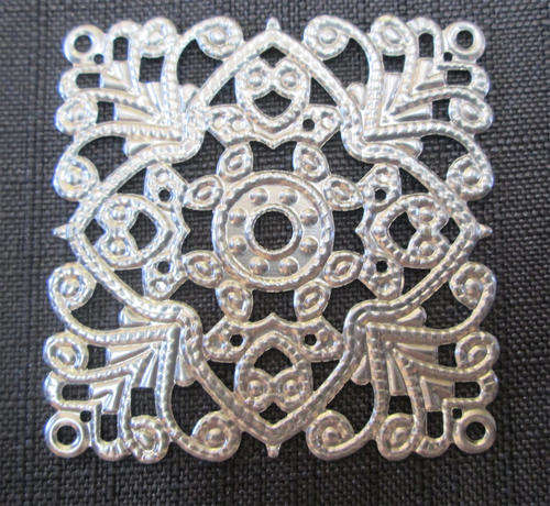 The Velvet Attic - Metal Filigree Embellishment  - Square