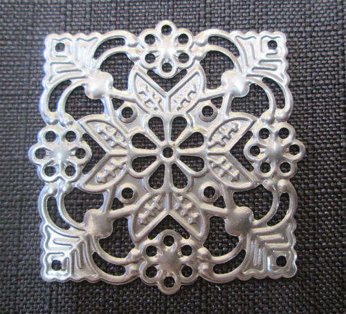 The Velvet Attic - Metal Filigree Embellishment  - Square