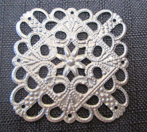 The Velvet Attic - Metal Filigree Embellishment  - Square